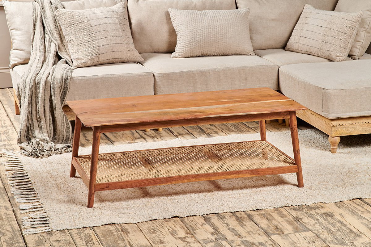 Erabar Acacia & Cane Coffee Table