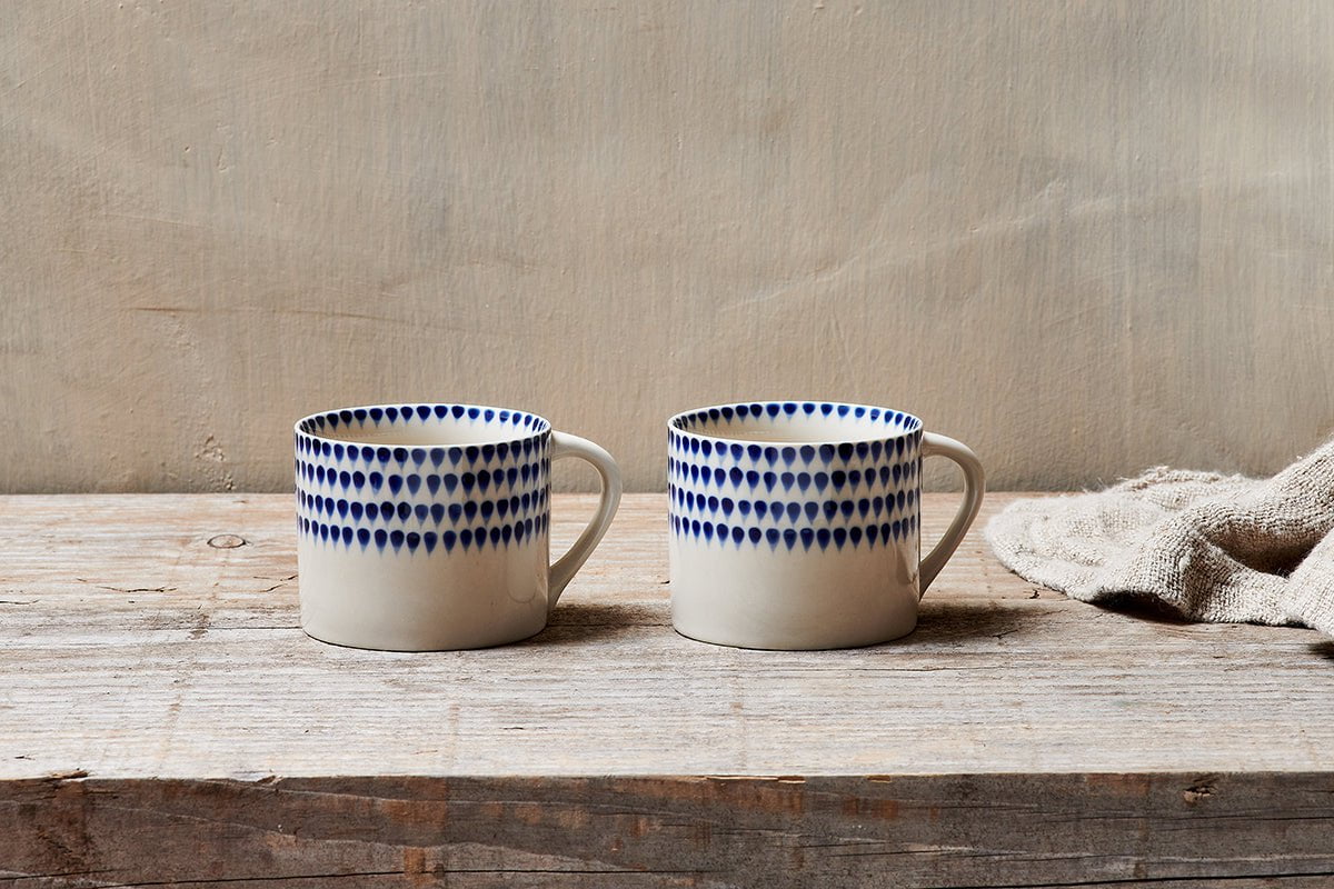Indigo Drop Mug - Small (Set of 2)