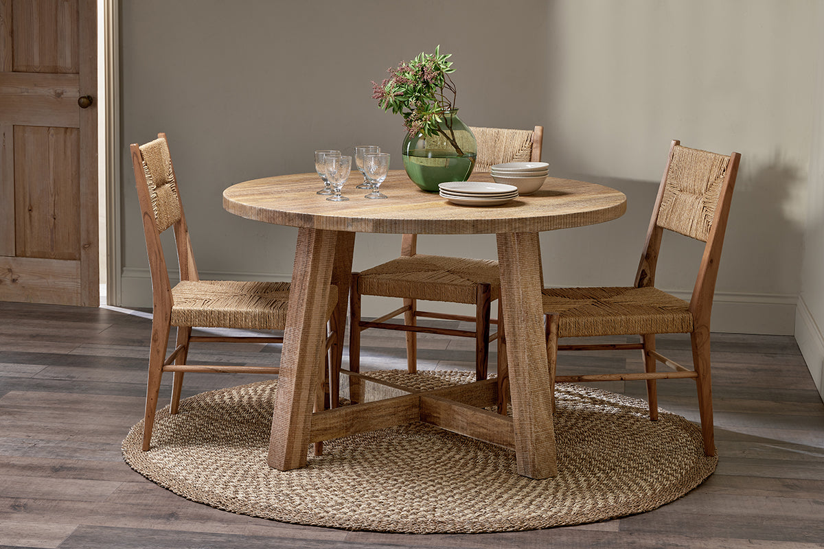 Indali Mango Wood Round Dining Table - Natural