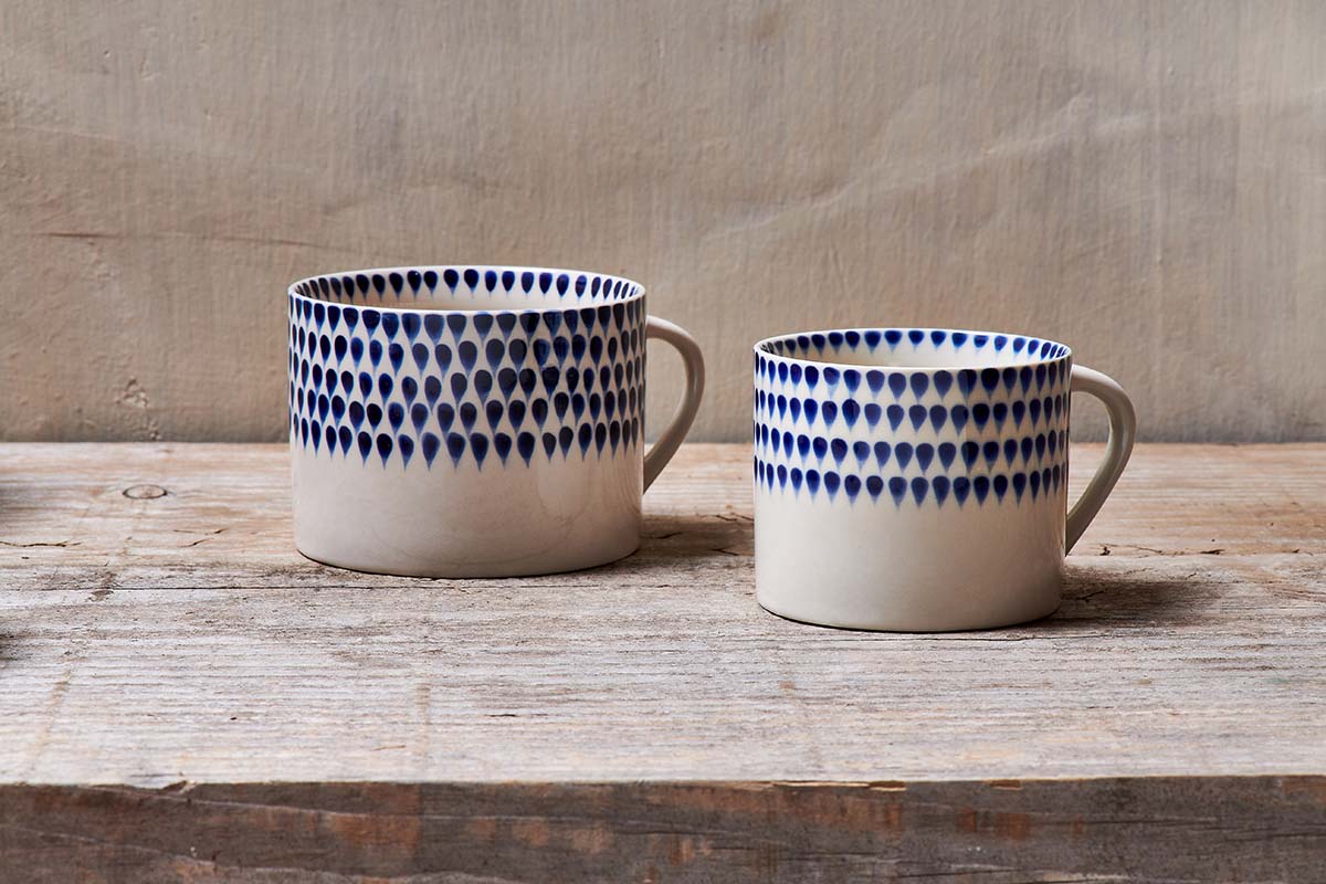 Indigo Drop Mug - Small (Set of 2)