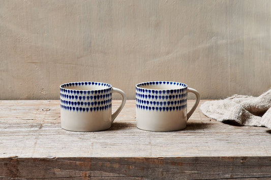 Indigo Drop Mug - Small (Set of 2)